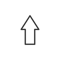 Fototapeta premium Simple black upward pointing arrow icon.
