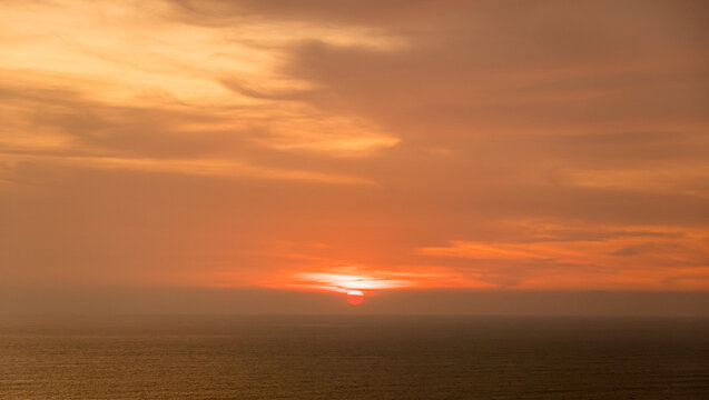 Serene ocean sunset during the golden hour