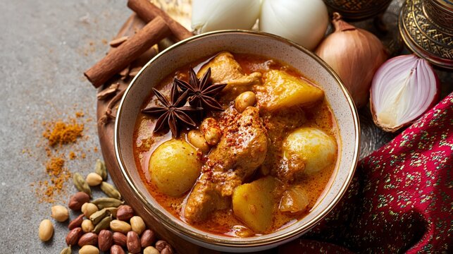 Massaman Curry, Thai curry with chicken, potatoes