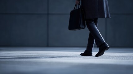 Fototapeta premium Businessman walking in city, corporate lifestyle