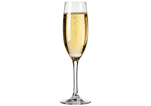 Champagne glass filled with bubbly drink