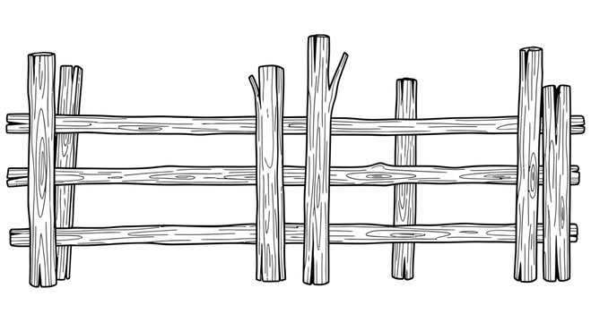 Detailed illustration of a wooden wheelbarrow with a sturdy frame and wheels