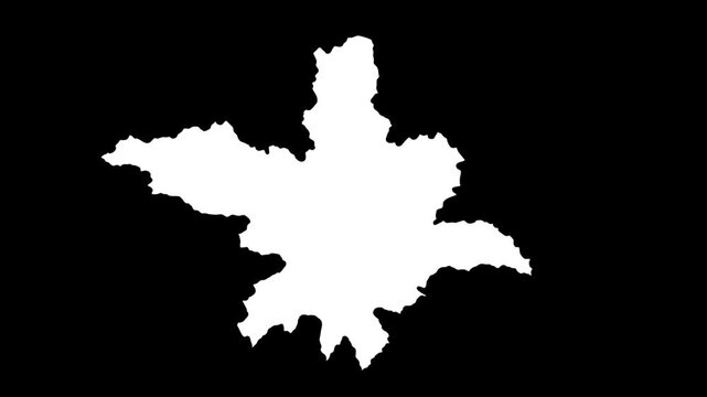 White shape grows against black background