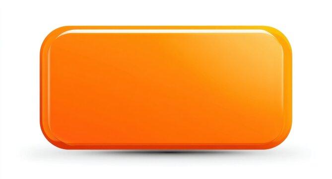 Glossy orange rectangular button with rounded corners displayed