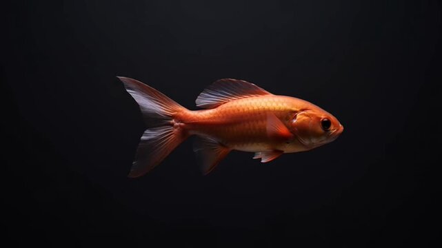Golden fish swimming in water.