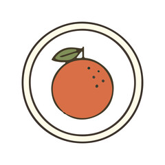 Obraz premium Minimalist Orange Fruit Icon