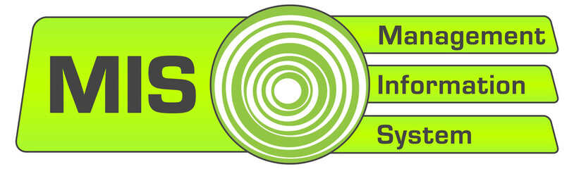 MIS - Management Information System Green Rounded Circle Center Box Text Horizontal  © ileezhun