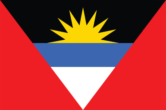 Nationall flag of Antigua and Barbuda. Vector illustration
