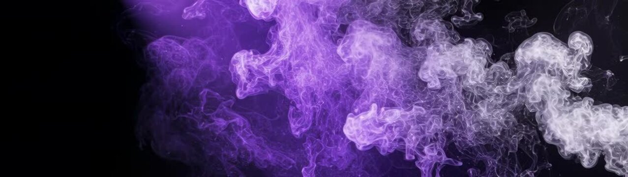 Purple vapor spreading and wispy, forming a mysterious cloud on a dark plane, showing atmospheric diffusion.