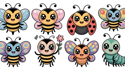 Fototapeta premium Colorful and whimsical ladybugs with unique patterns and designs in a playful arrangement Vector