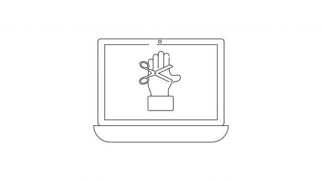 Laptop Screen Displays Hand with String Tied Around Finger.