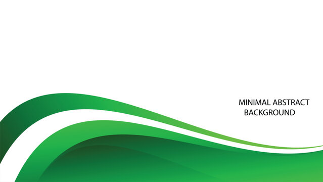 Minimal Green Abstract Wave Background with Clean Curves for Eco Business and Corporate Design