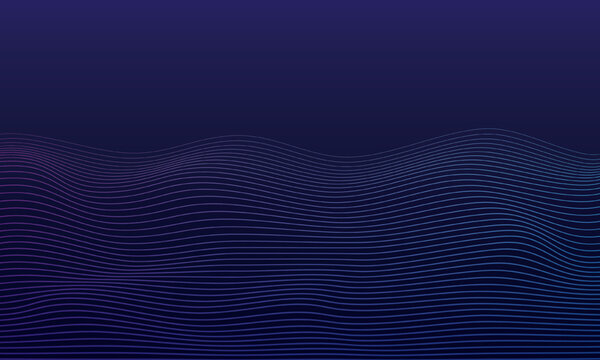 Abstract Purple Blue Wavy Lines Background