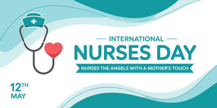 International Nurses Day celebration with stethoscope and heart symbol