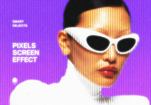 Pixelated Photo Effect &ndash; Screen for Album Cover & Social Media (PSD)