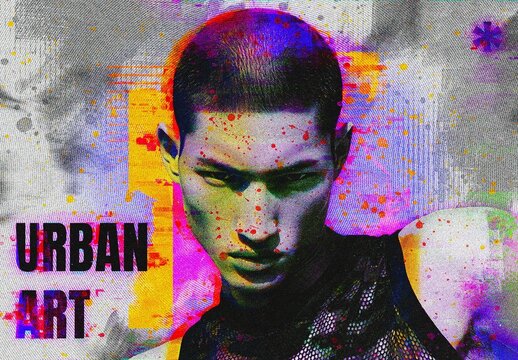 Urban Art Photo Effect &ndash; Portrait for Album Cover & Social Media (PSD)
