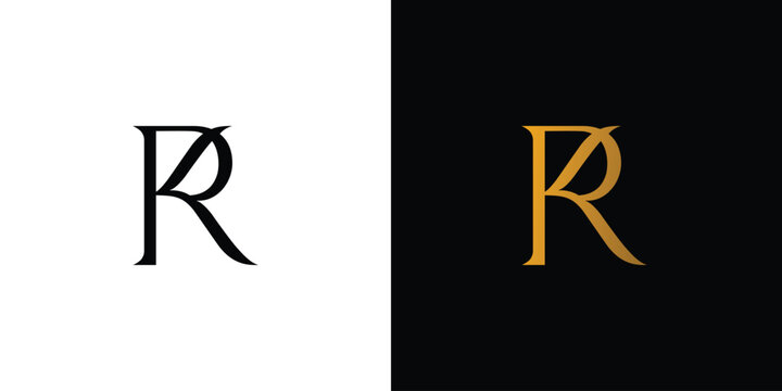 Luxury and unique letter RK initials logo design