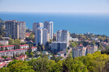 Fototapeta premium The view from Arboretum Park observation deck i the coastal areas of Sochi. Krasnodar Krai. Russia