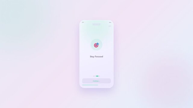 Mobile App Light Onboarding Screen UI Animation 4 Slides Loop