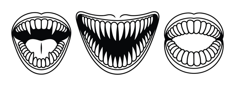 Monster Mouths Vector Illustration