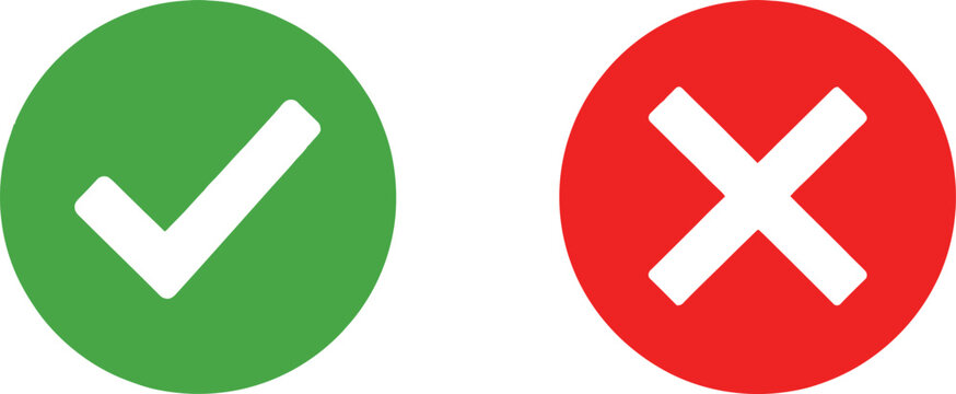 Check mark and cross icon Vector