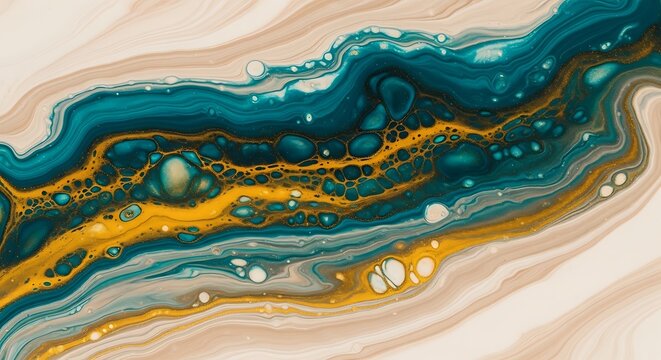 Sophisticated Cream and Yellow Agate Fluid Background