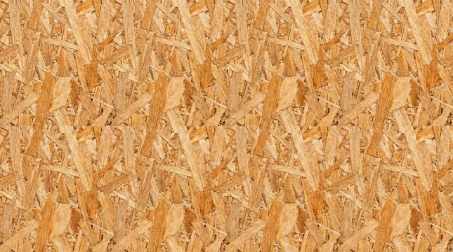 close-up texture of light brown oriented strand board osb for construction and home improvement