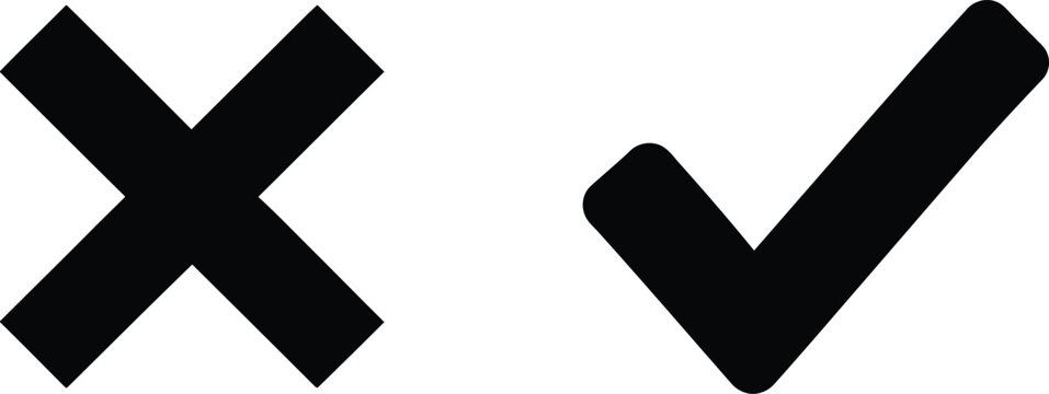 Check mark and cross sign Vector