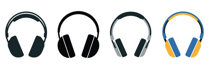 Obraz premium Modern Headphone Icon with Simple and Elegant Design, Minimal Audio Symbol for Music, Entertainment, Podcast, and Streaming Applications, Clean Vector Illustration for UI and App Interfaces