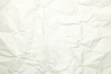 Naklejka premium White Crumpled Paper Texture Background with Abstract Wrinkled Creased Surface and Copy Space