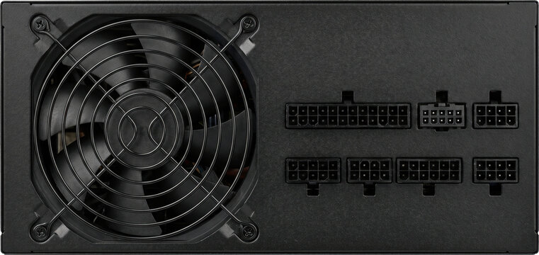 High Performance Gaming Power Supply isolated on transparent background