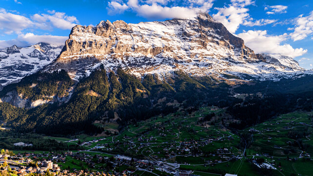the famous eiger mountain in grindelwald switzerland