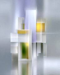Obraz premium geometric grid with soft lighting and gradient colors, futuristic design, copy space
