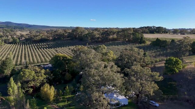 Aerial Drone Footage of Scenic Outdoor Landscape with Green Fields and Natural Environment
