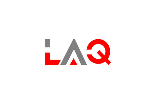 Minimalist LAQ Letter Initial Logo Design - Modern Red & Grey Geometric Vector Brand Identity Icon