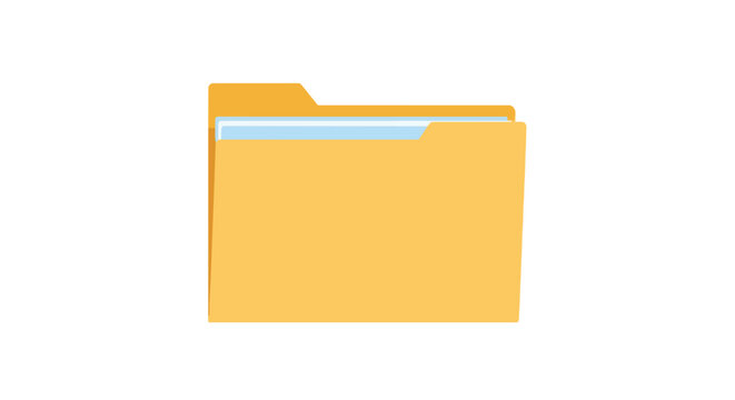 Yellow Office File Folder Vector Icon with Documents for Data Management and Storage