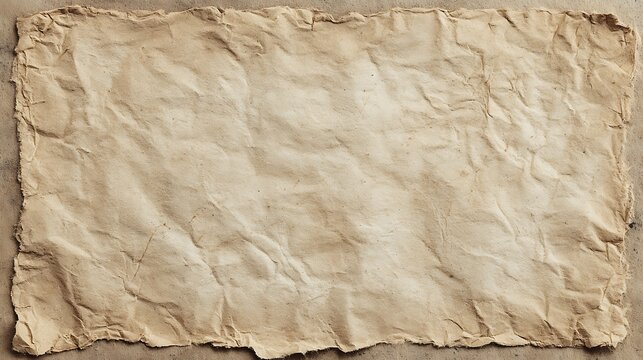 Distressed old crumpled brown paper texture with ragged edges