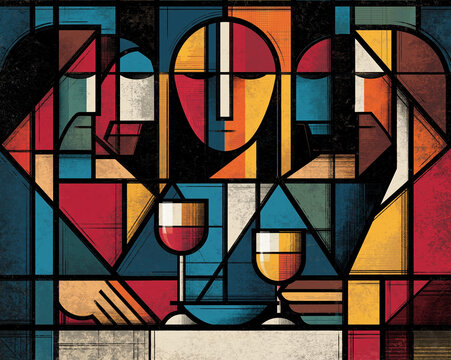 Abstract Geometric Last Supper &ndash; Generative AI
