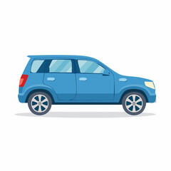 Fototapeta premium Blue SUV Car Illustration
