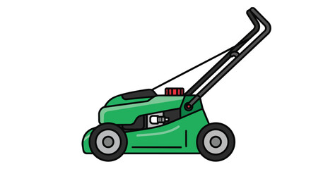 Fototapeta premium Professional Green Lawnmower Vector Illustration for Garden Maintenance and Landscaping Services