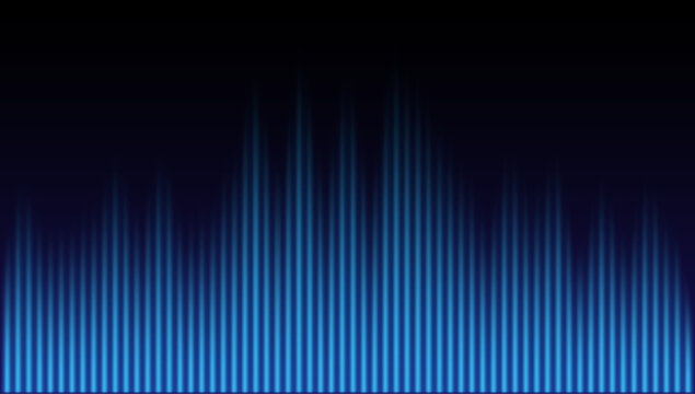 Soundwave Spectrum: Capturing the essence of audio in a visual form. this image is an illustration of sound wave with dynamic blue light creating a mesmerizing display of sound waves.