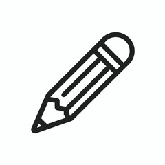 Fototapeta premium Black Pencil Icon Illustration on White.