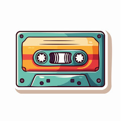 Obraz premium Retro Cassette Tape Sticker