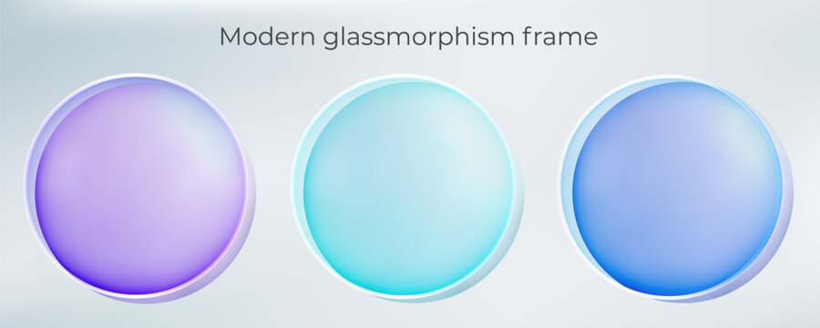 Transparent glass button with glossy bubble effect and blue light accents for modern web interface design and futuristic tech applications