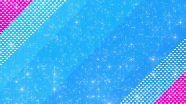 幾何学フレーム　ループ動画　枠　おしゃれ　ポップ　爽やか　抽象的　テクノロジー　パーティクル　キャンペーン　タイトル　Blue and pink geometric abstract background.Technology.Animation of glowing light particles.pop art design.Loop video.