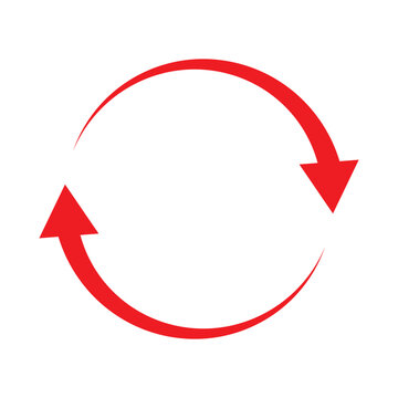 Circular arrows icon symbol for refresh reload update or continuous cycle process.