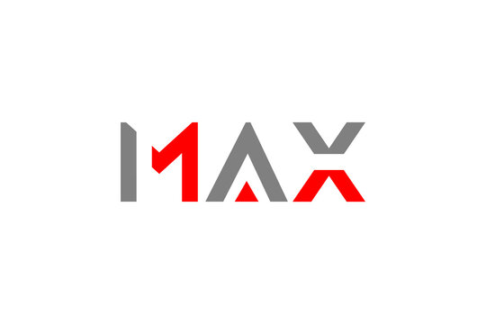 Modern MAX Initial Logo Design - Professional Red and Grey Geometric Typography Vector Business Icon