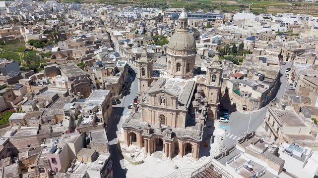 Church of St Nicholas Parallax Aerial Shot Malta Historic Landmark