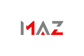 Obraz premium MAZ Modern Monogram Logo: Bold Red and Grey Stylized Geometric Lettermark for Professional Branding