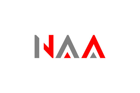 NAA Modern Monogram Logo: Elite Red and Grey Stylized Geometric Lettermark for Global Tech Branding